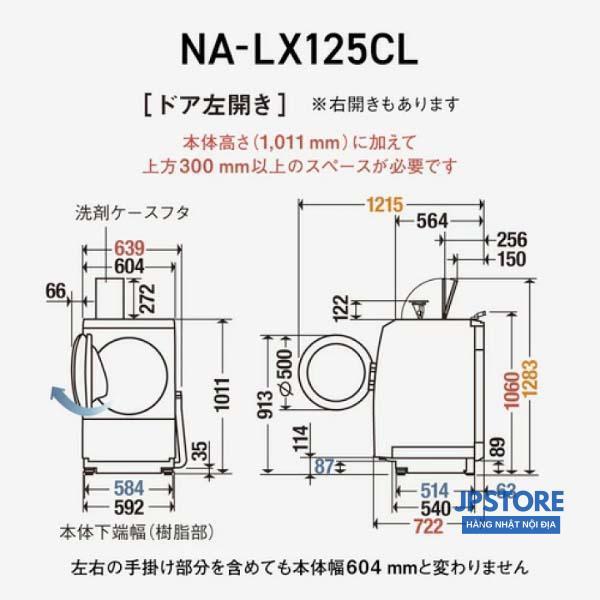 Máy giặt Panasonic NA-LX125CL Giặt 12kg Sấy 6kg model 2024