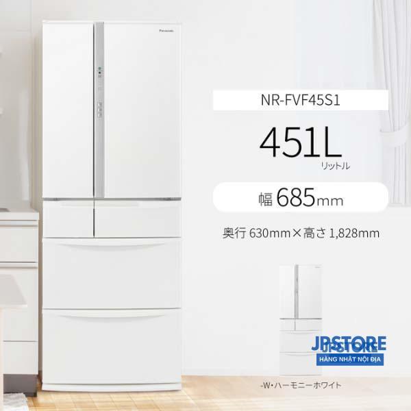 Tủ lạnh Panasonic NR-FVF45S1-W dung tích 451L